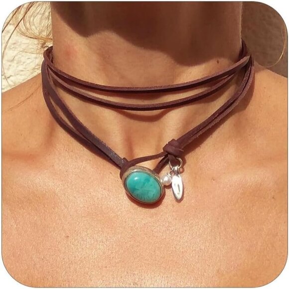 Women's A:stone Layered Boho Necklaces Cowgirl Jewellery Accessories Outfits - Picture 1 of 9